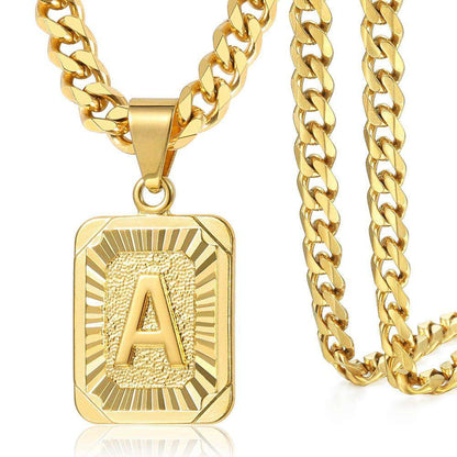 VVS Jewelry hip hop jewelry 200000162 Gold Initial Pendant Necklace