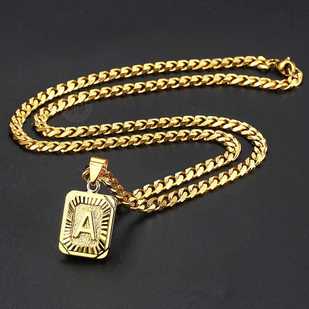 VVS Jewelry hip hop jewelry 200000162 Gold Initial Pendant Necklace