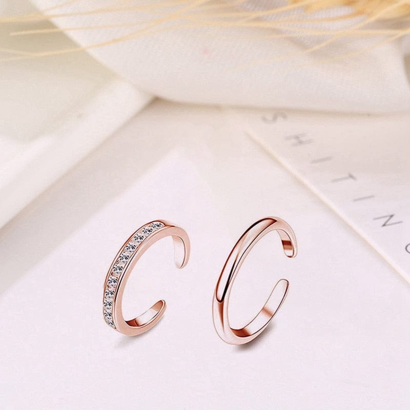 VVS Jewelry hip hop jewelry 4pc Stacking Crystal Toe Ring Set