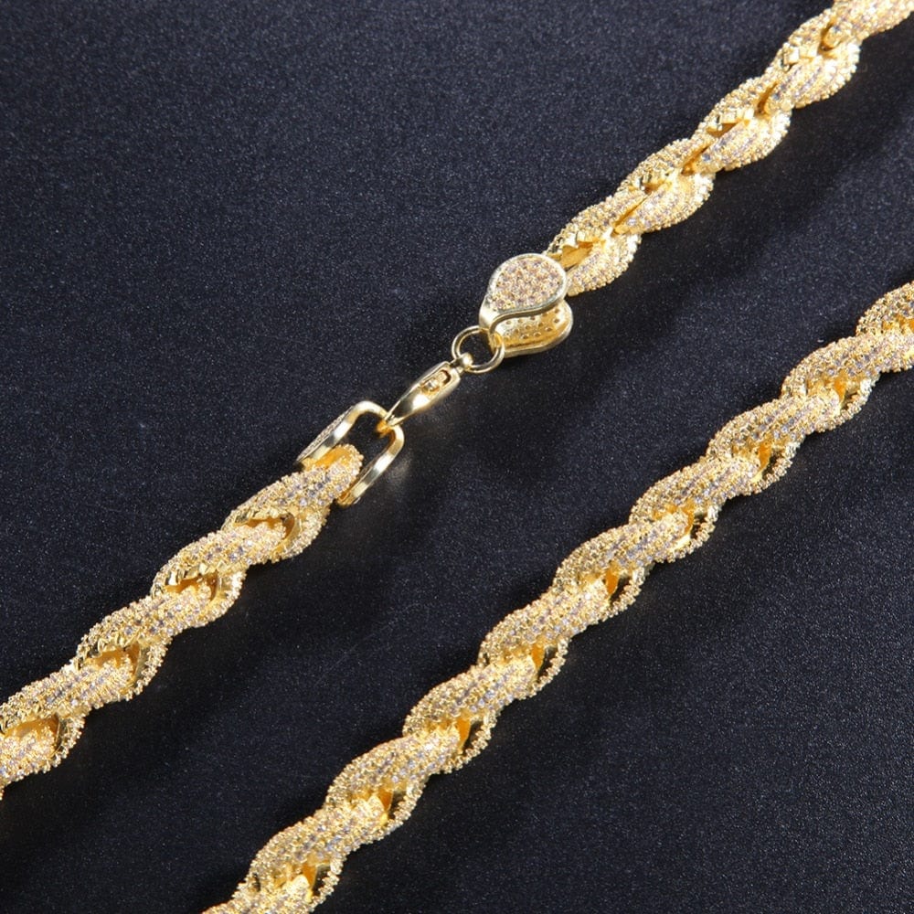 VVS Jewelry hip hop jewelry 8mm Fully Iced Premium Thick Rope Chain