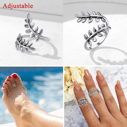 VVS Jewelry hip hop jewelry Adjustable Leaf 925 Sterling Silver Toe Ring