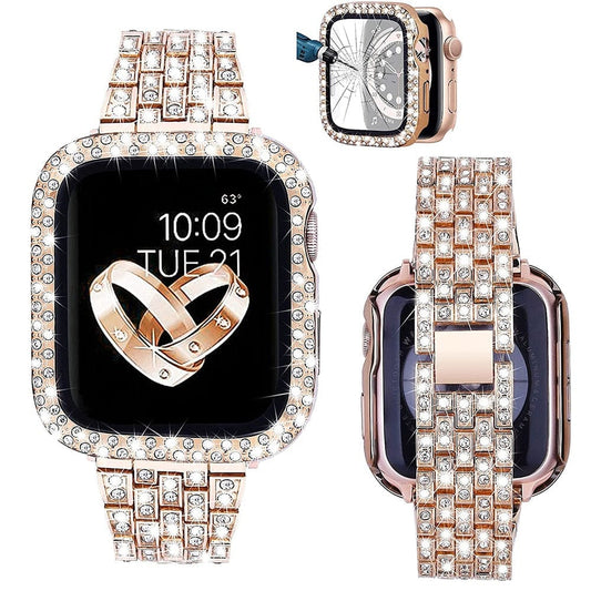 VVS Jewelry hip hop jewelry Blinged-out Apple Watch Strap + Free Icy Case