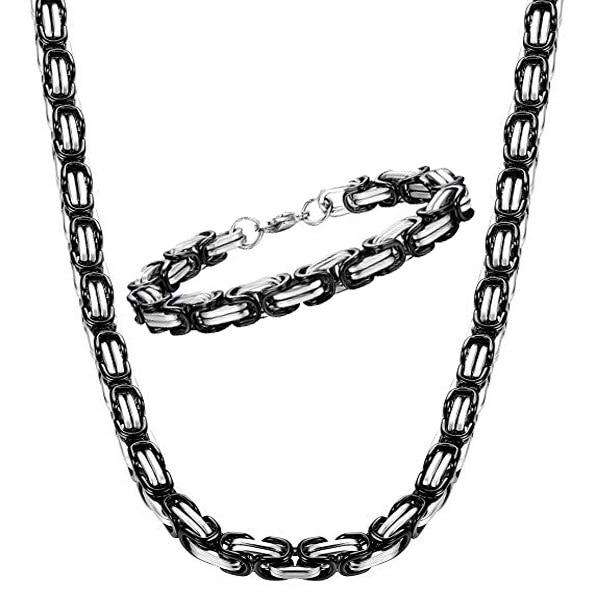 VVS Jewelry hip hop jewelry Byzantine Stainless Steel Chain & FREE Byzantine Bracelet