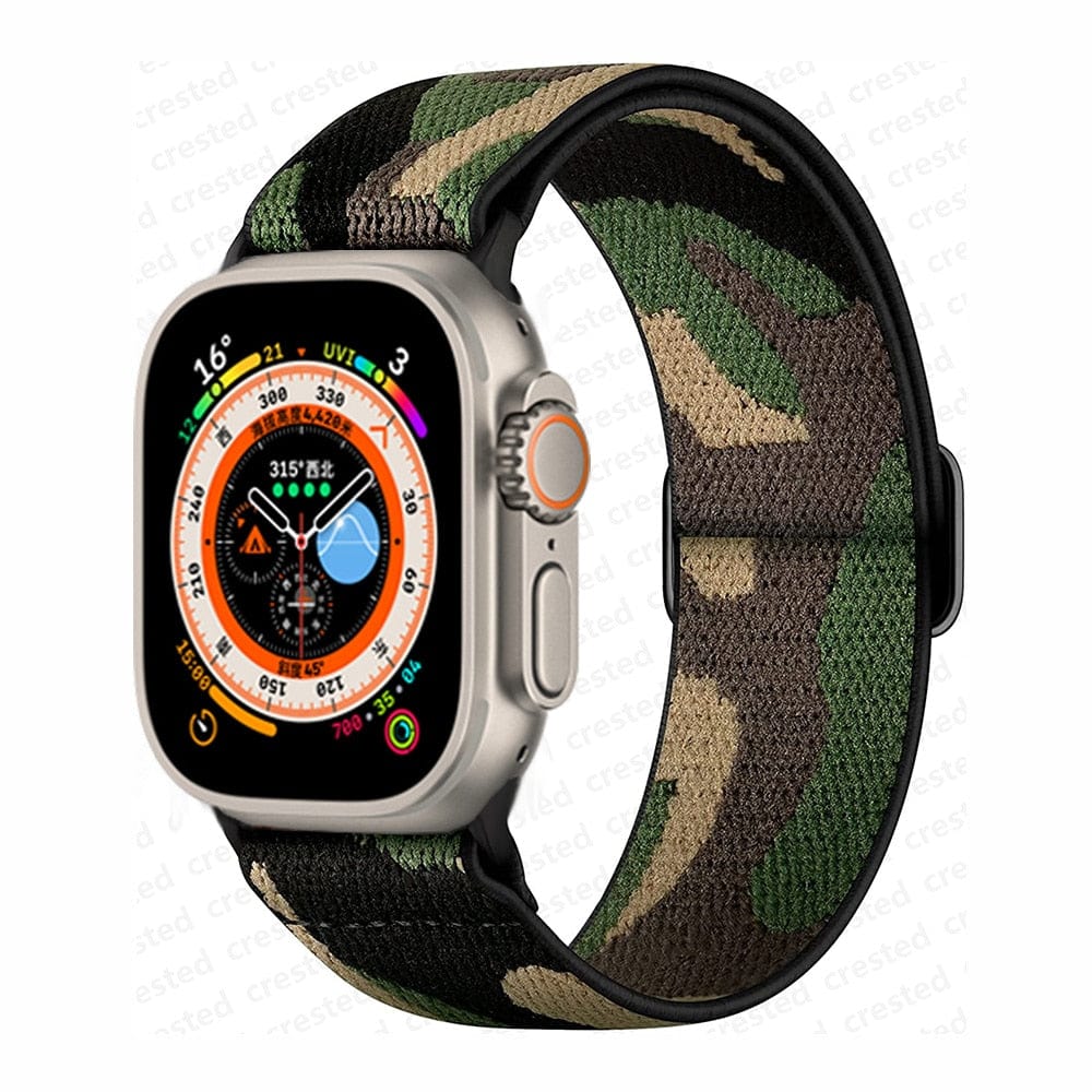 VVS Jewelry hip hop jewelry Camouflage / 38mm 40mm 41mm Adjustable Watch Band Scrunchie Strap