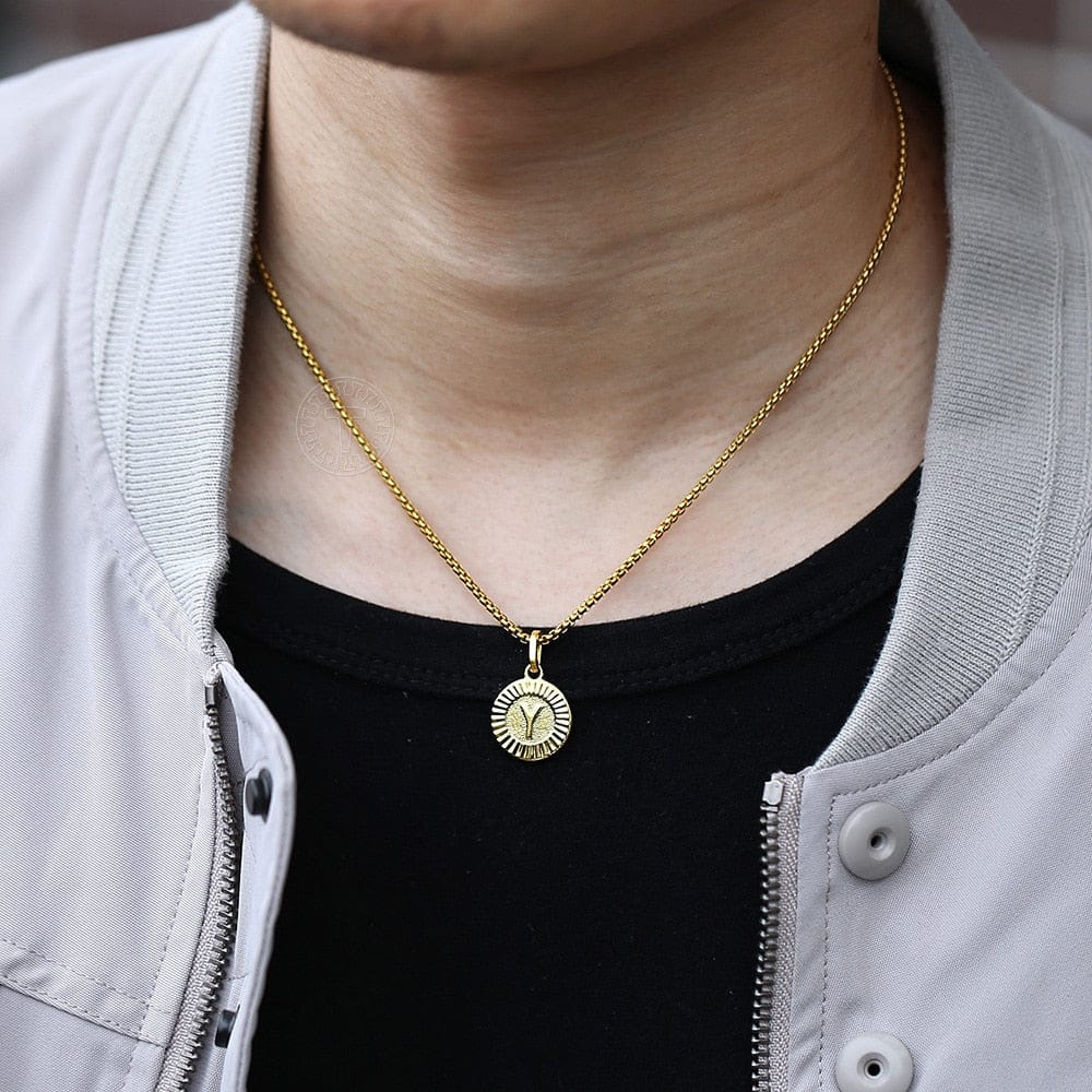 VVS Jewelry hip hop jewelry Circle Gold Initial Pendant Chain