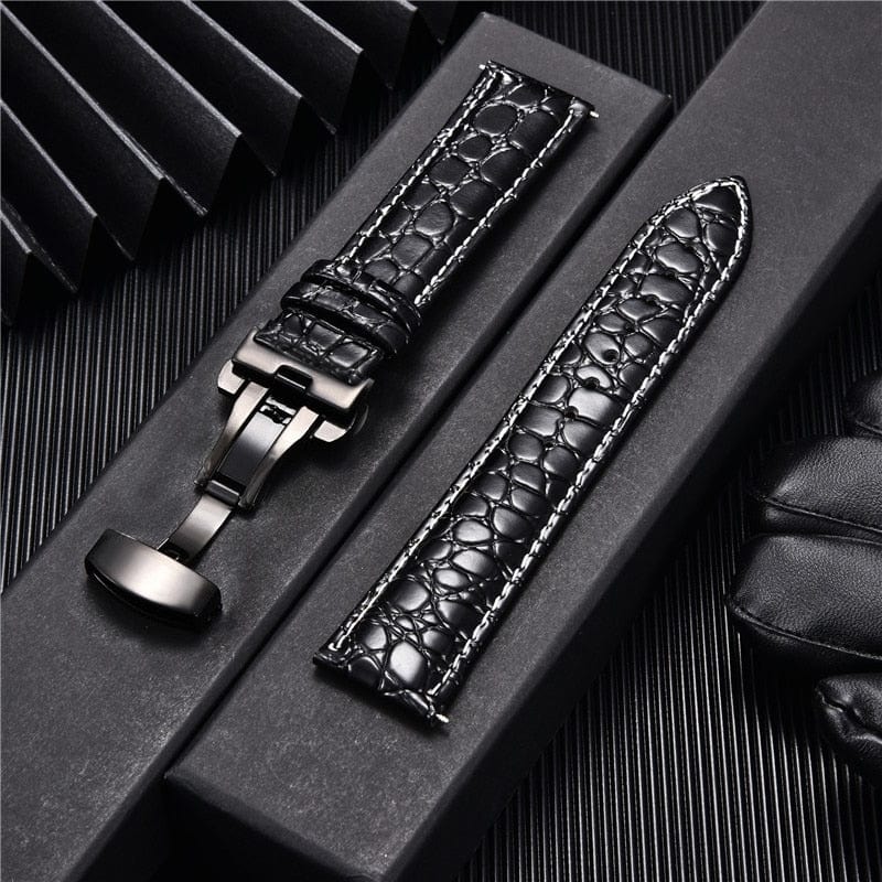 VVS Jewelry hip hop jewelry Crocodile Pattern with Automatic Buckle Men Watch Strap