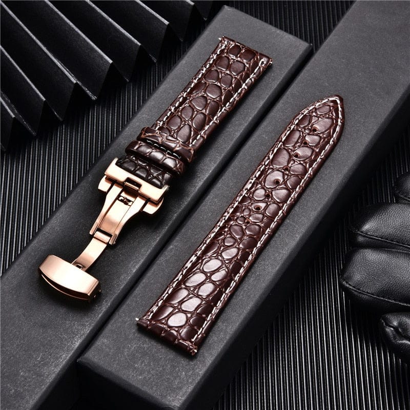 VVS Jewelry hip hop jewelry Crocodile Pattern with Automatic Buckle Men Watch Strap