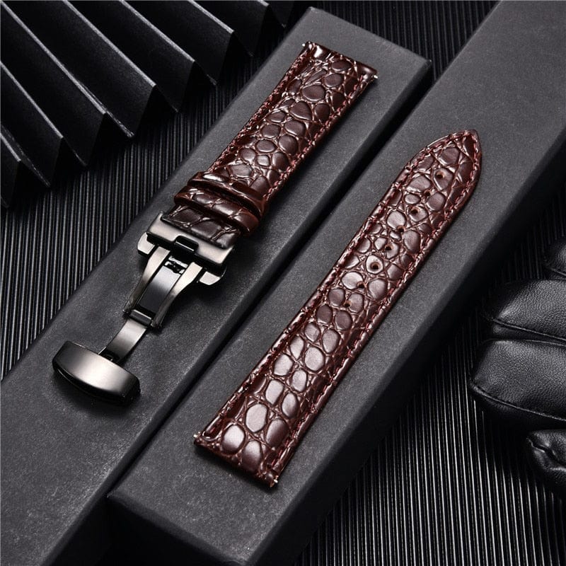 VVS Jewelry hip hop jewelry Crocodile Pattern with Automatic Buckle Men Watch Strap