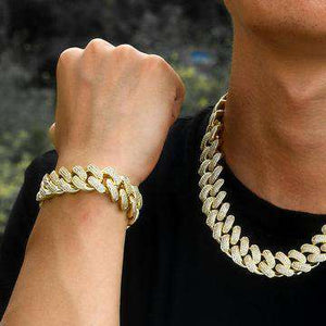 VVS Jewelry hip hop jewelry Cuban Gold/Silver Cuban Chain + FREE Cuban Bracelet Bundle - (TODAY ONLY)