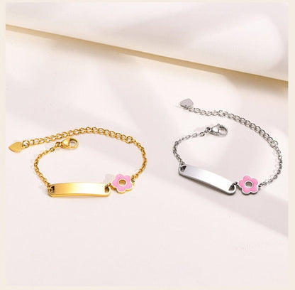 VVS Jewelry hip hop jewelry Custom Baby Engraved Name Adjustable Bracelet with Charm