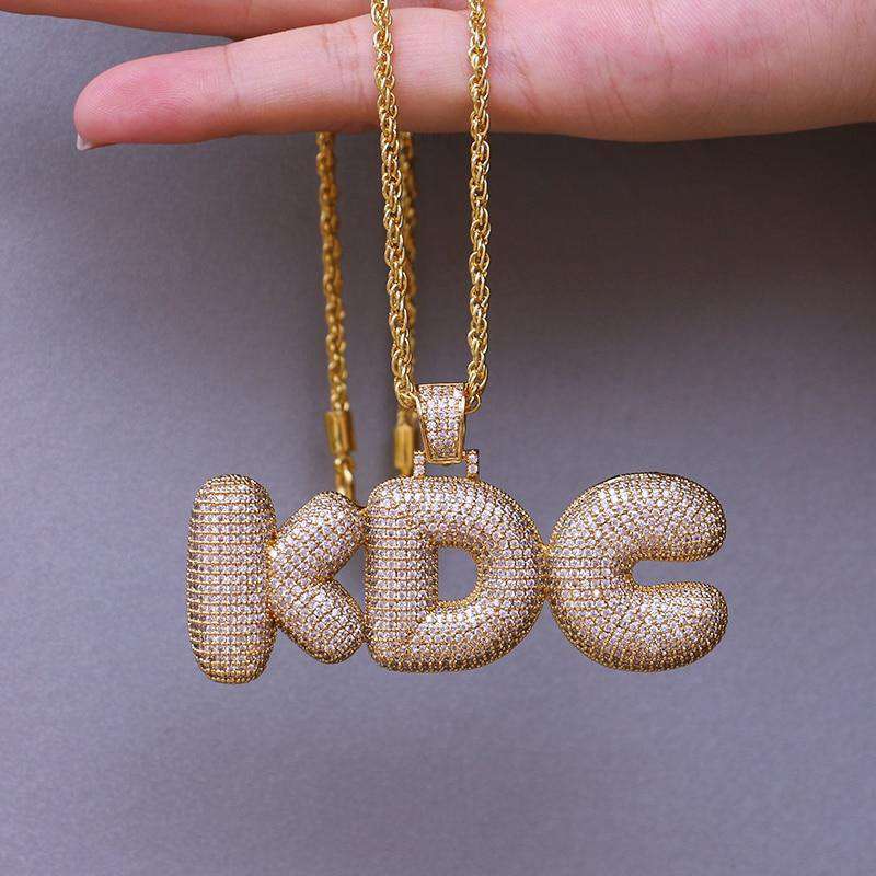 VVS Jewelry hip hop jewelry Custom Bubble Letter Name Chain Necklace