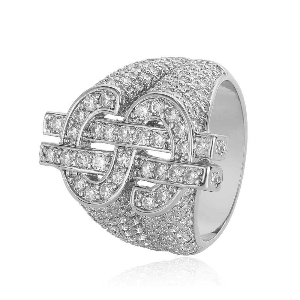 VVS Jewelry hip hop jewelry Dollar $$ Iced-out Ring