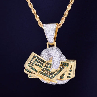 VVS Jewelry hip hop jewelry Dollar on hand Pendant Necklace