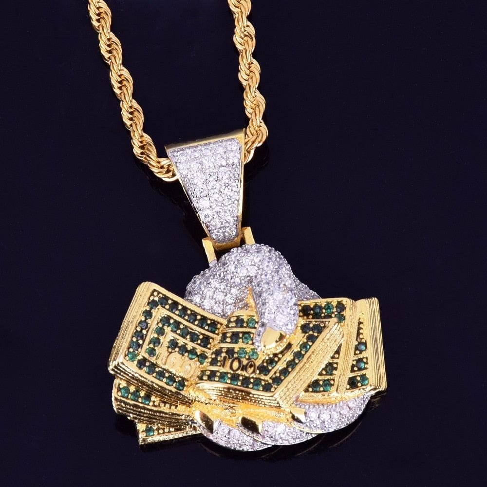 VVS Jewelry hip hop jewelry Dollar on hand Pendant Necklace