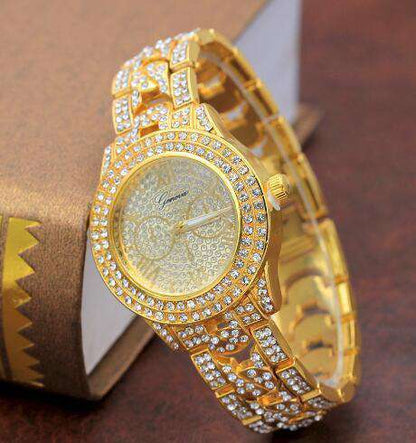 VVS Jewelry hip hop jewelry Drip Icy Cuban Chain Bracelet + Diamond Necklace + Watch Set