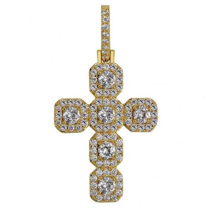 VVS Jewelry hip hop jewelry Gold / 4mm Tennis Chain / 30 inch Gold/Silver Baguette Cross Pendant