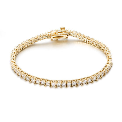VVS Jewelry hip hop jewelry Gold / 6.5" VVS Jewelry 925 Sterling Silver VVS1 Moissanite Diamond 4mm Tennis Bracelet