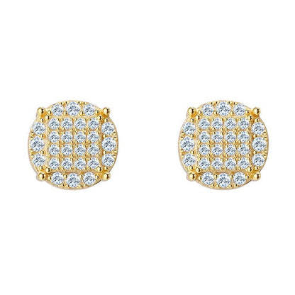 VVS Jewelry hip hop jewelry Gold color 925 Silver Moissanite Iced Stud Earrings