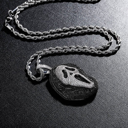VVS Jewelry hip hop jewelry Iced Black Skull Pendant chain