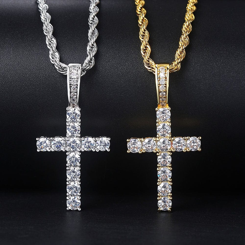 VVS Jewelry hip hop jewelry Icy Kid's Cross Pendant Necklace