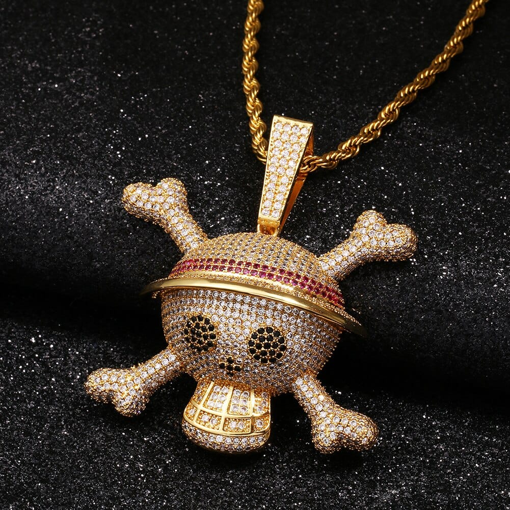 VVS Jewelry hip hop jewelry King Crossbone Pirate Skull  Pendant