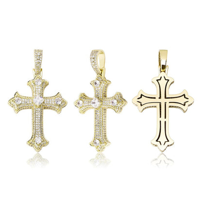 VVS Jewelry hip hop jewelry Large Diamond Gothic Cross Pendant