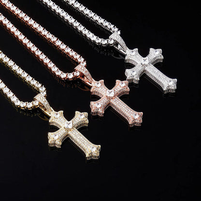 VVS Jewelry hip hop jewelry Large Diamond Gothic Cross Pendant