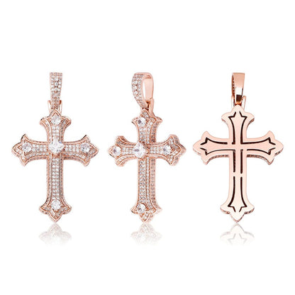 VVS Jewelry hip hop jewelry Large Diamond Gothic Cross Pendant