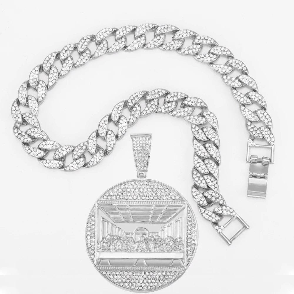 VVS Jewelry hip hop jewelry necklaces Iced Out Last Supper Pendant Cuban Necklace