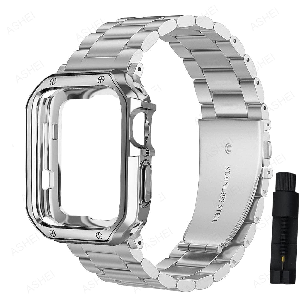 VVS Jewelry hip hop jewelry Silver / iwatch 7 8 45mm iWatch Watch Band and Case