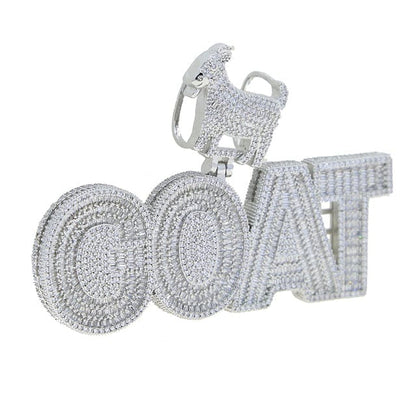 VVS Jewelry hip hop jewelry Silver / Only Charm No Chain GOAT Hip Hop Bling Iced Out Pendant