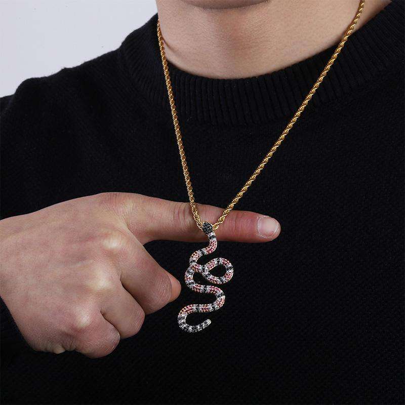 VVS Jewelry hip hop jewelry Snake 14k Gold Pendant Necklace