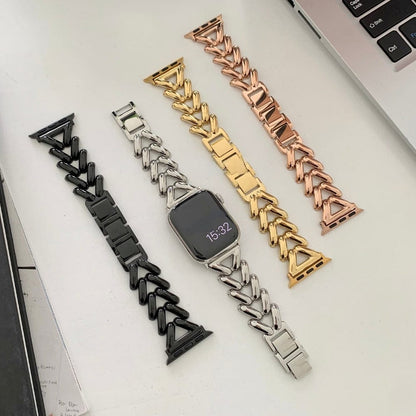 VVS Jewelry hip hop jewelry Stainless Steel Chunky Cuban Apple Watch Band