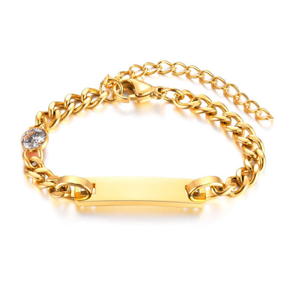 VVS Jewelry hip hop jewelry style 4 Custom Baby Engraved Name Bracelet with Birthstone
