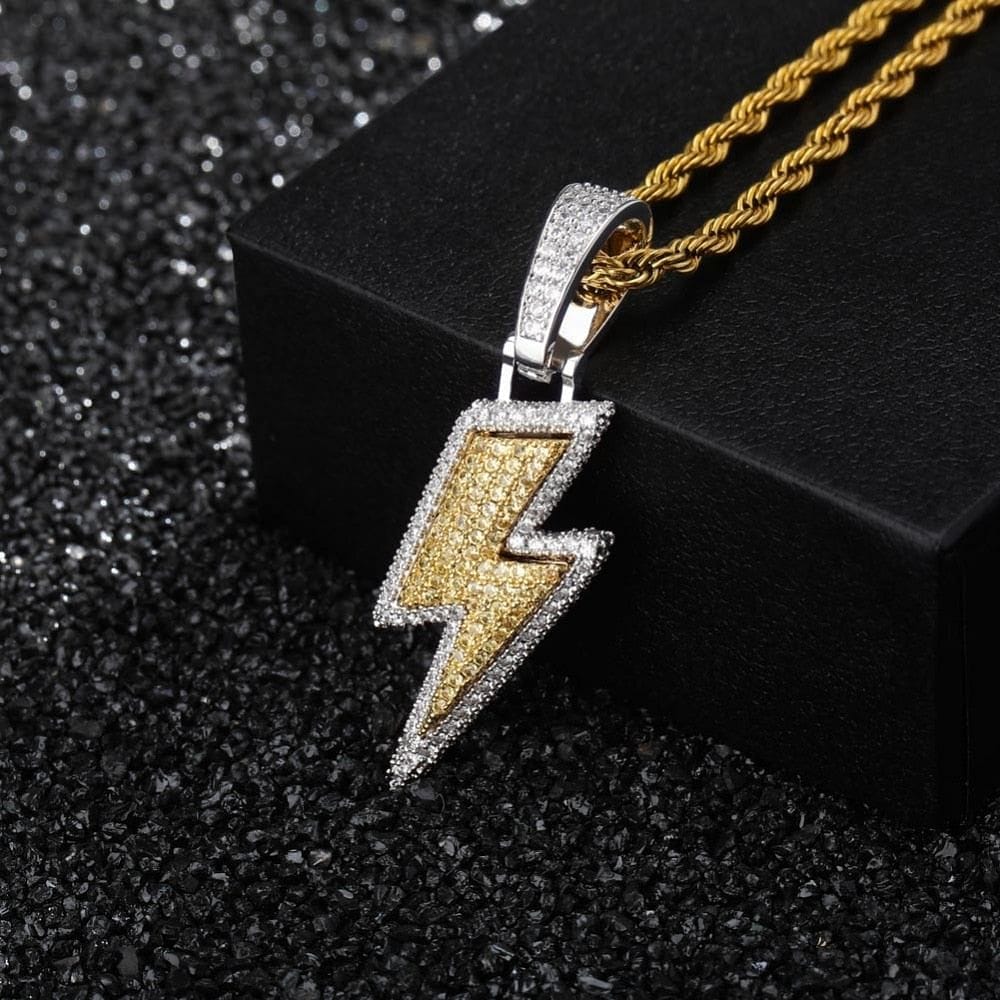 VVS Jewelry hip hop jewelry VVS Jewelry Iced Bolt Pendant Chain