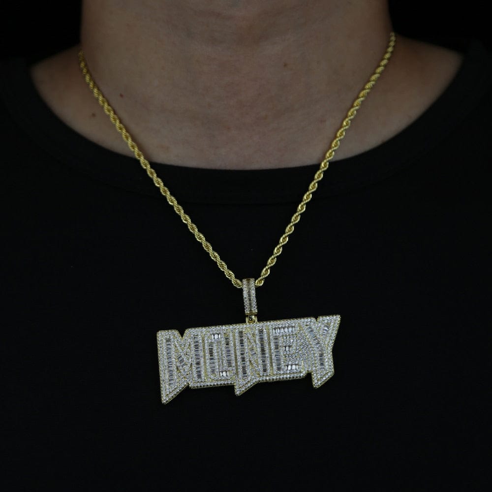 VVS Jewelry hip hop jewelry VVS Jewelry Iced Out "MONEY" Pendant Chain