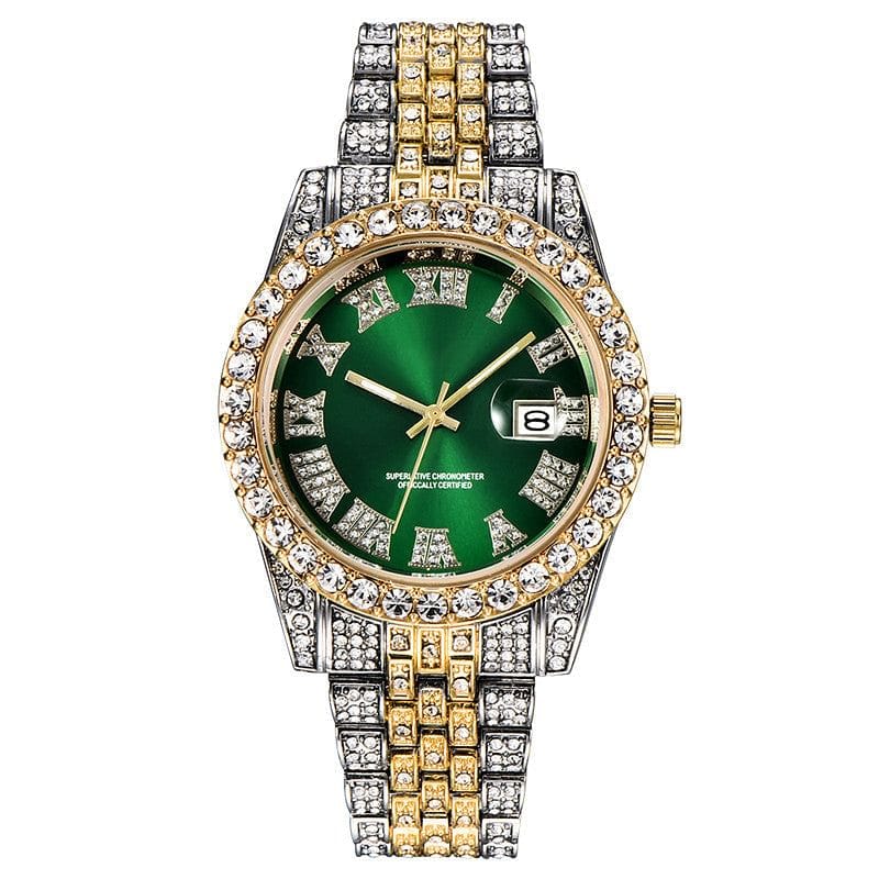 VVS Jewelry hip hop jewelry Watch Green - A Buss-It-Down Watch