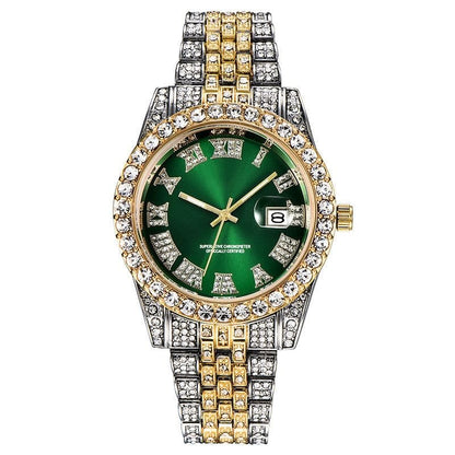 VVS Jewelry hip hop jewelry Watch Green - A Buss-It-Down Watch