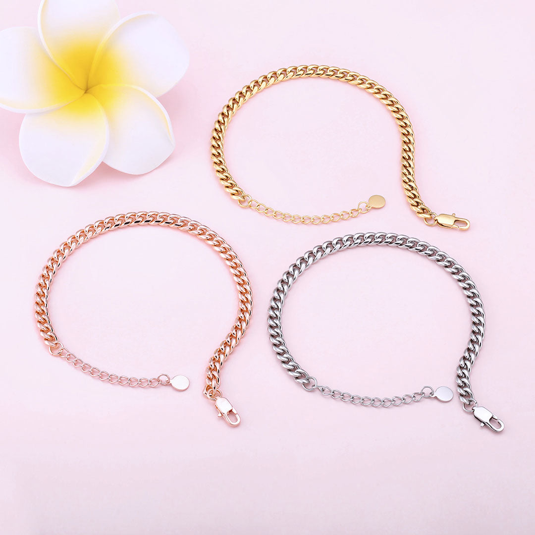 6mm Adjustable Minimal Cuban Anklet